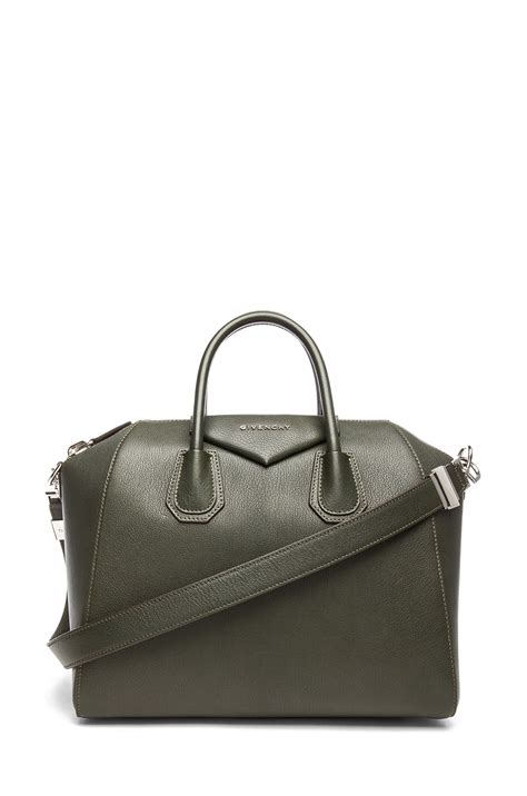 givenchy medium antigona duffel in bottle green|givenchy antigona for women.